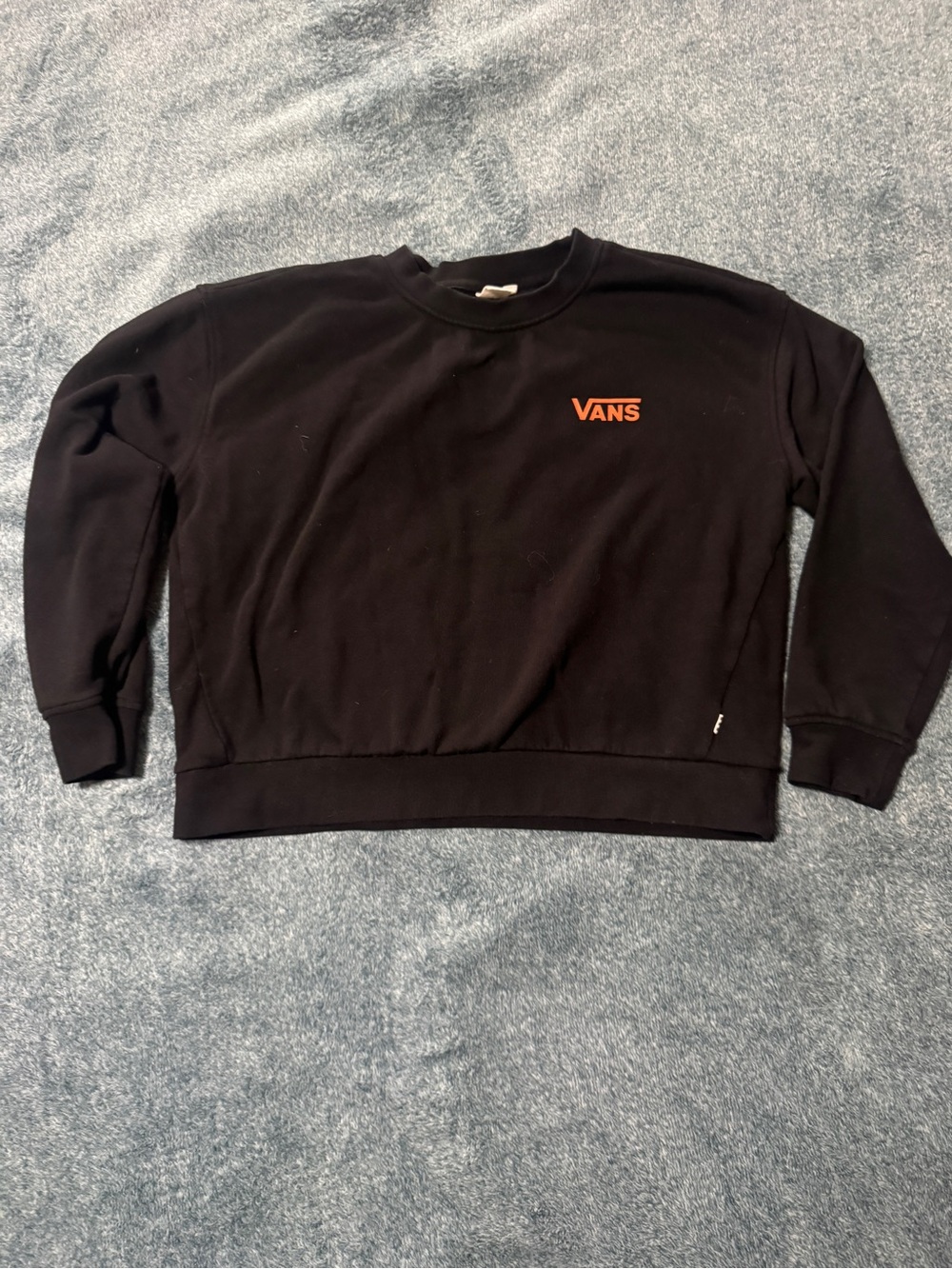 Vans Black Crewneck Sweatshirt with Orange Logo